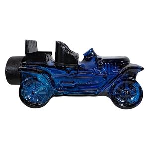 Vintage Avon Stanley Steamer 1970s Blue Glass Car Aftershave Bottle